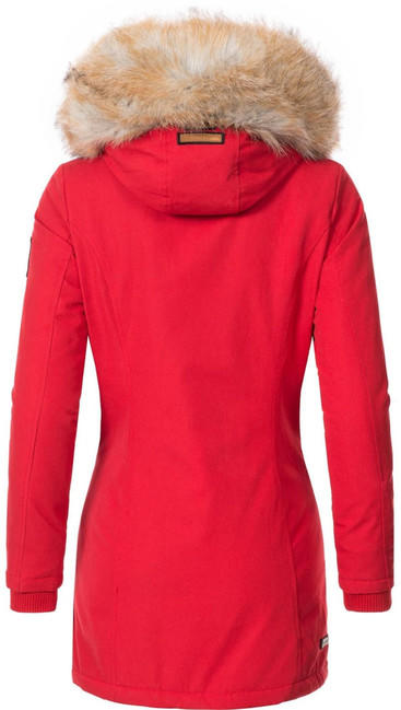 Navahoo Cristal women's winter jacket with hood and fur, red