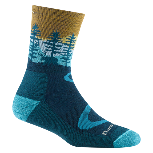 Darn Tough Northwoods Micro Crew nogavice srednje lahke s blazino, dark teal