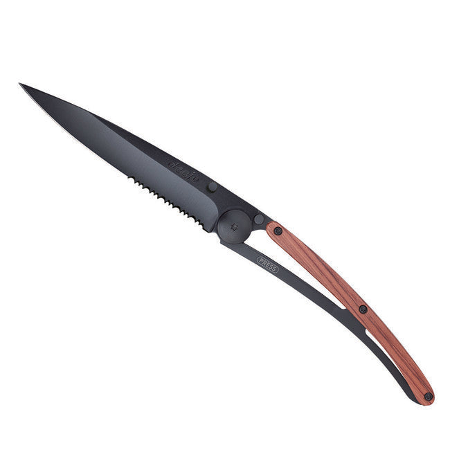 Deejo Serration preklopni nož črn coralwood
