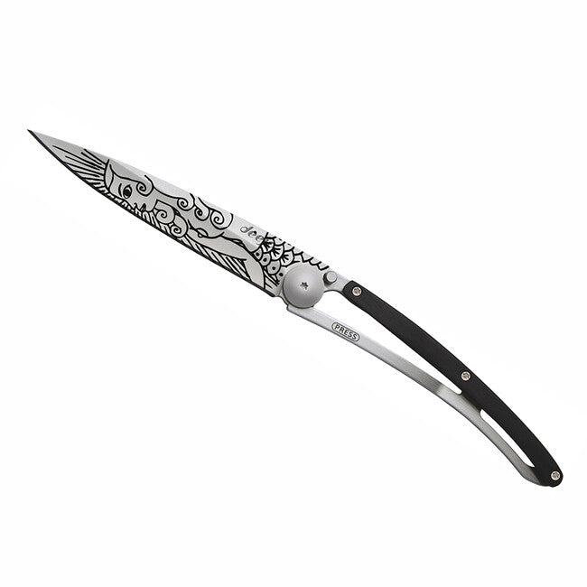 Deejo Tattoo preklopni nož ebony wood Mermaid