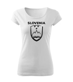DRAGOWA ženska majica slovenski znak z napisom, bela