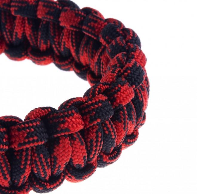 O&T paracord zapestnica plastična sponka, rdeče-črna