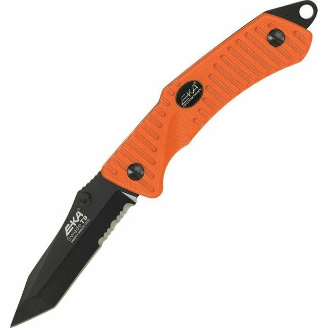 Eka Swede T9 nož taktični 9 cm, črna, oranžna, G10