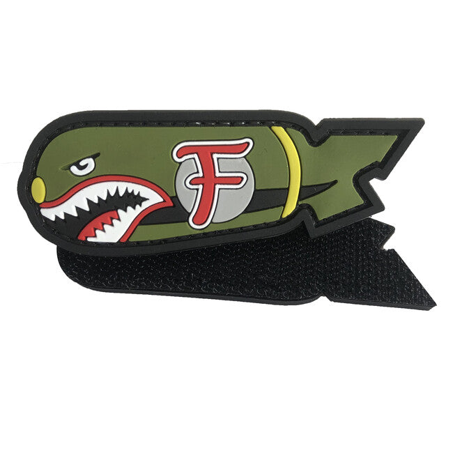 WARAGOD F Bomb Shark našitek PVC Patch, Full Color