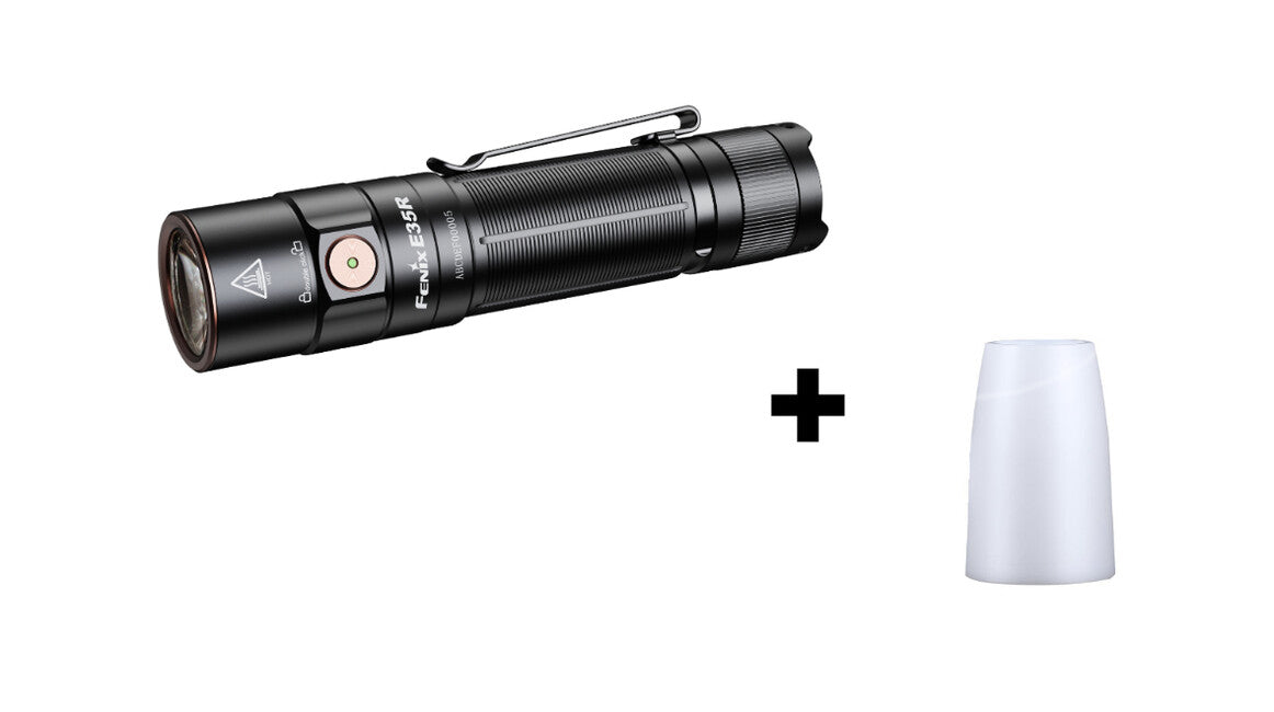 Fenix E35R dobíjateľné vreckové svietidlo a biely difuzér AOD-S V2.0