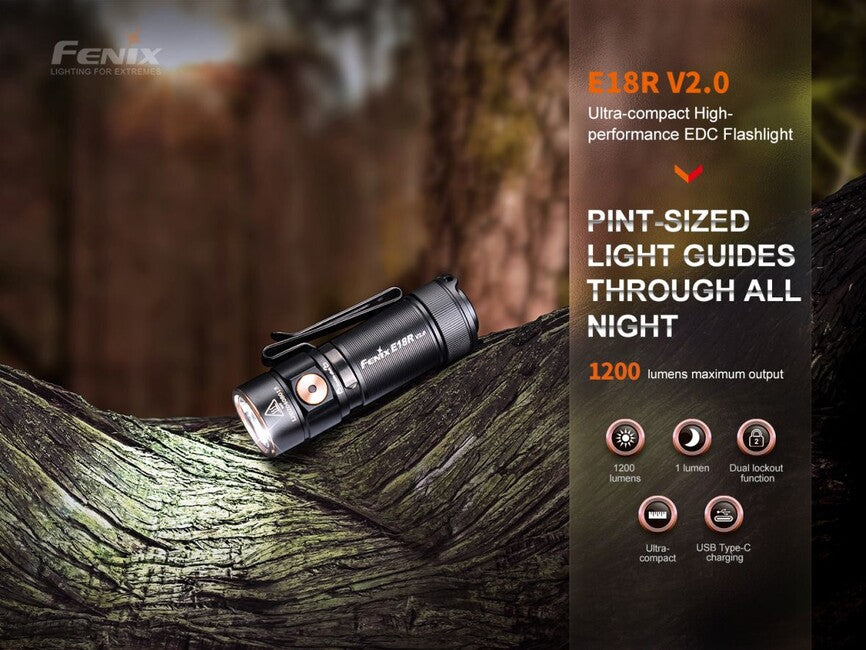 Fenix E18R V2.0 GE polnilna svetilka, megla
