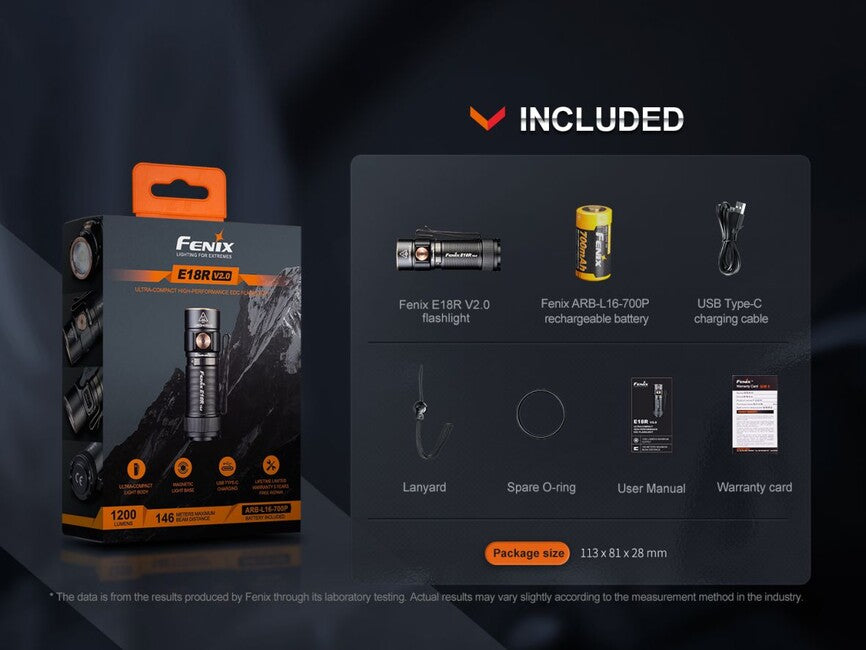 Fenix E18R V2.0 GE polnilna svetilka, megla