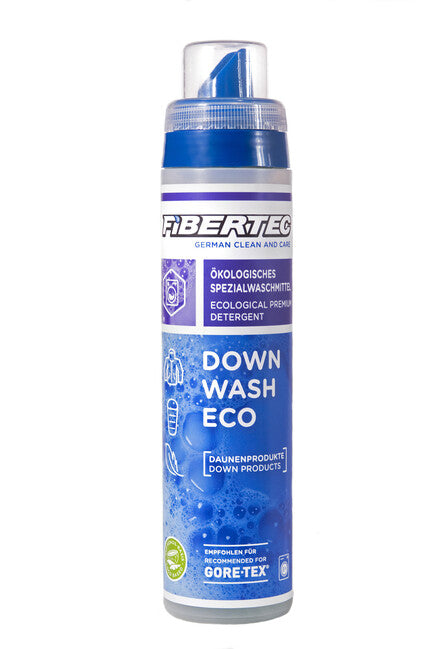 Fibertec Down Wash Eco nežen pralni detergent za spalne vreče in oblačila polnjena s perjem, 250 ml