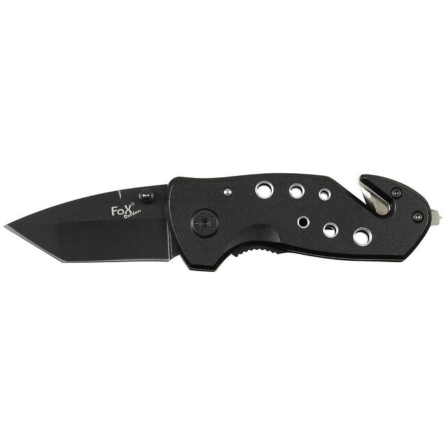 Fox Outdoor Jack One-Handed Knife, Black, Metal Handle