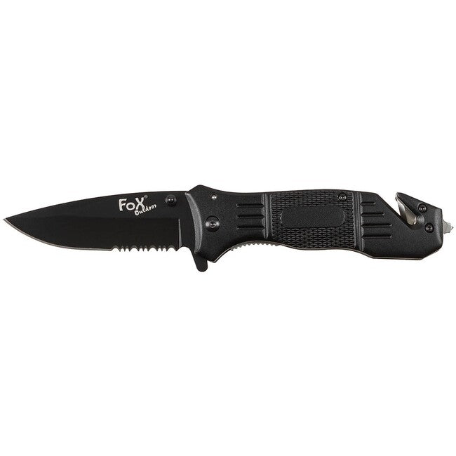 Fox Outdoor Jack Single-Handed Knife, Black, Metal Handle