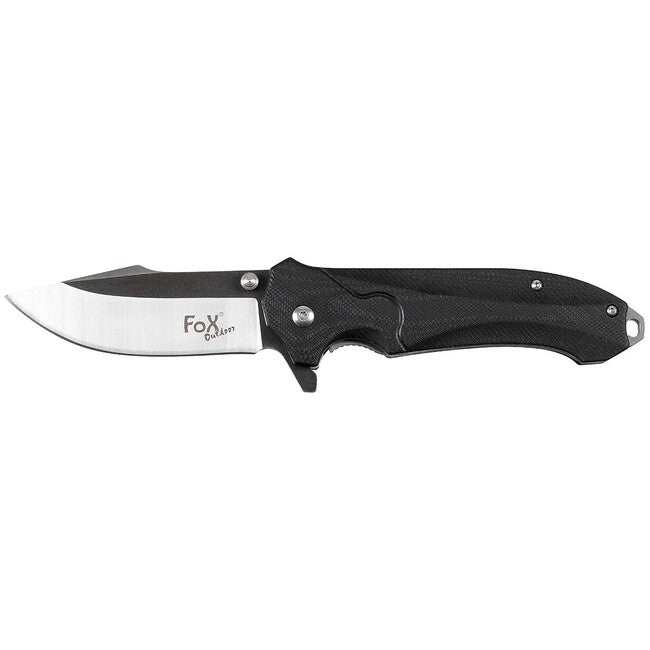 Fox Outdoor Jack žepni nož, črn, ročaj G10