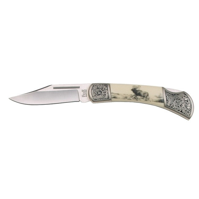 Fox Outdoor Folding Knife with Deer Pattern