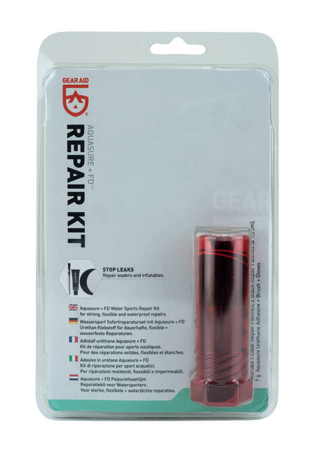 GearAid AquaSure +FD komplet za popravilo vodnih športov, lepilo, 2 obdolžki