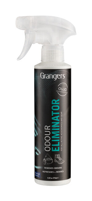 Grangers Odour Eliminator sprej za odstranjevanje neprijetnega vonja iz čevljev in zaščitne opreme s črpalko, 275 ml