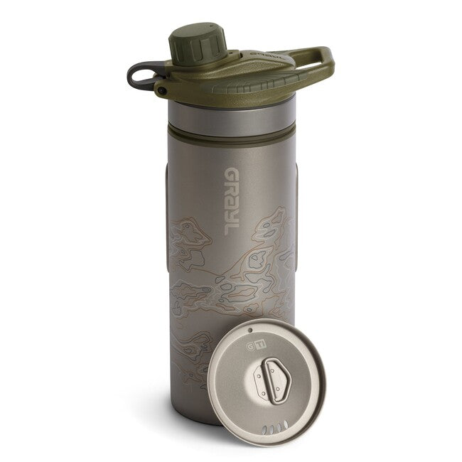 GRAYL GeoPress™ Purifier filtrirna steklenica Titanium + Cook Lid, Olive Drab
