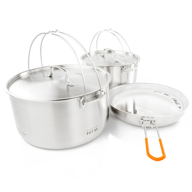 GSI Outdoors Glacier Stainless Troop Cookset kampinški komplet posode 5 l + 8,5 l
