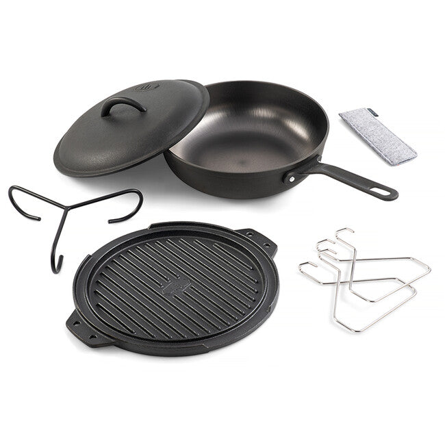 GSI Outdoors Guidecast Cookset komplet litinskega polja za kuhanje na odprtem ognju 260 mm