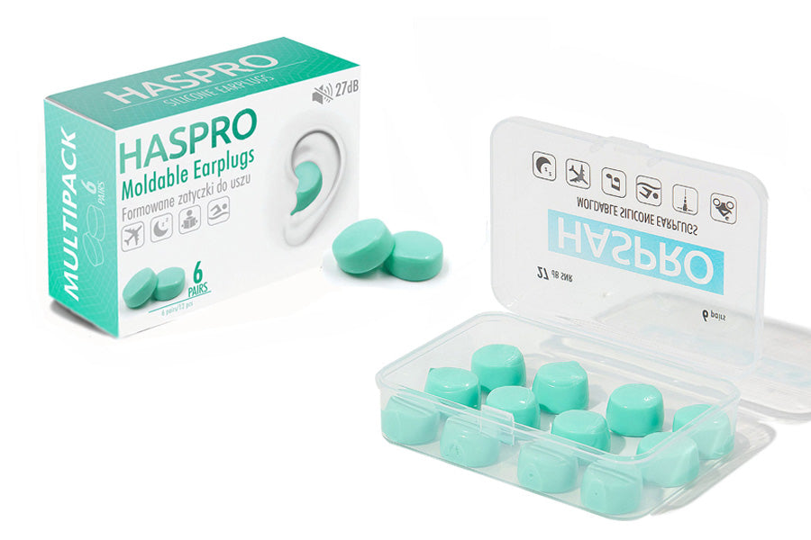 HASPRO 6P silikonski čepi za ušesa, mentolni