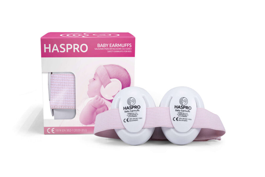 Haspro Baby Earmuffs zaščitne slušalke 0+, rožnata
