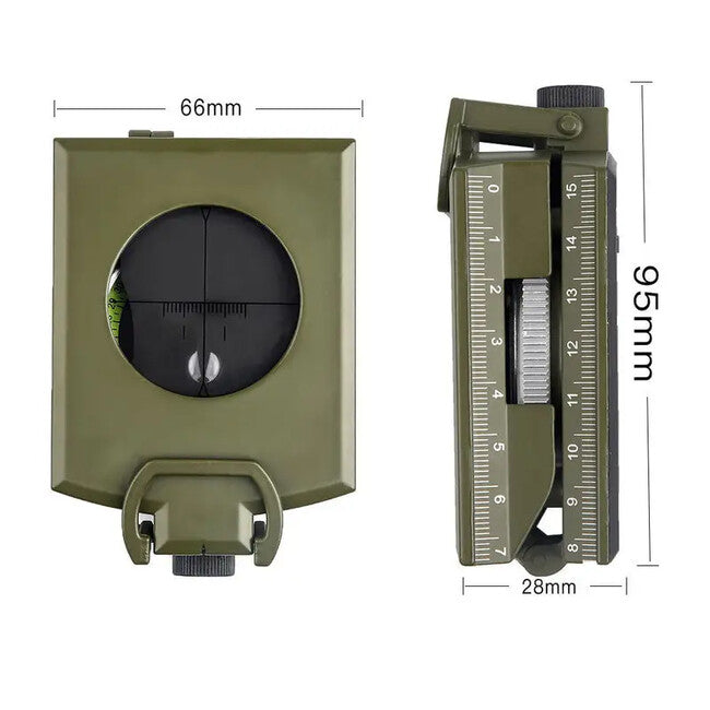DRAGOWA Tactical Wally Folding Waterproof Metal Compass with Case, Green