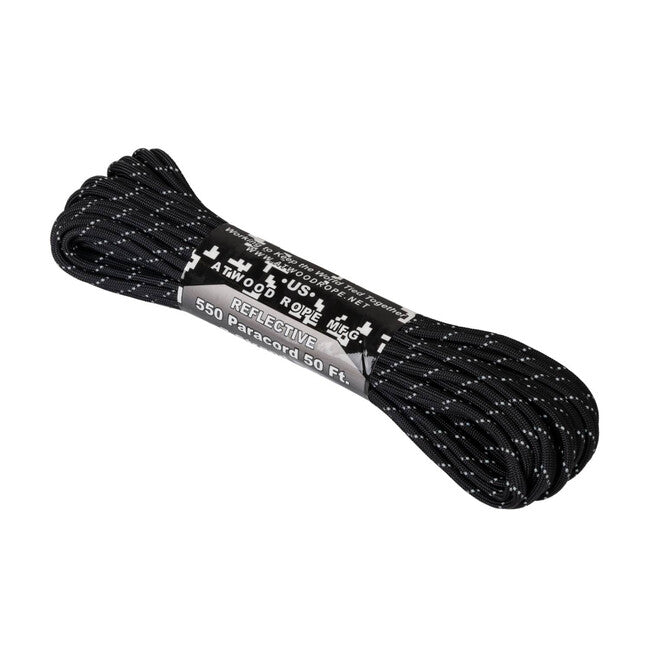 Helikon-Tex 550 Paracord reflektiven (50ft), črn