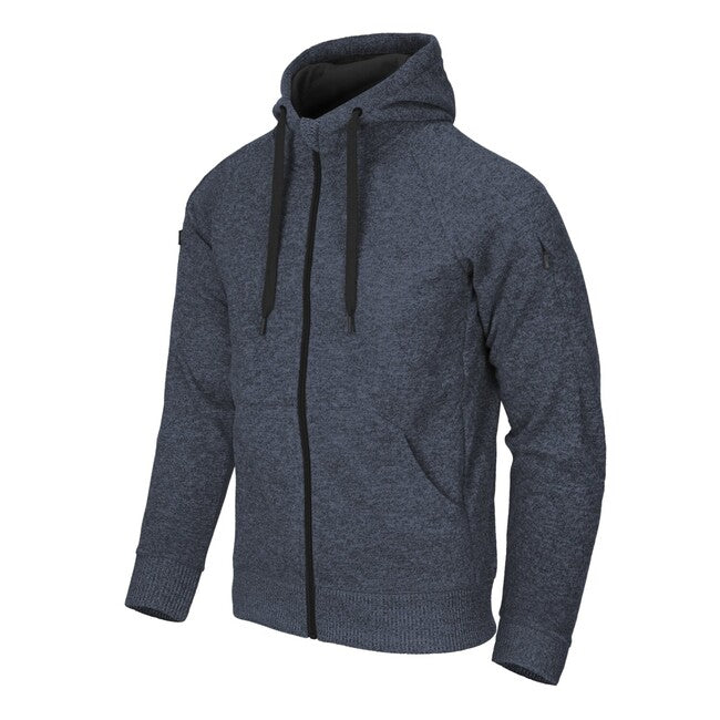 Helikon-Tex Covert pulover s kapuco (FullZip), modra melanž