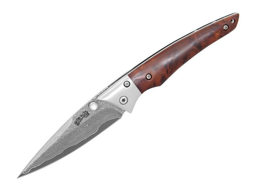 Herbertz Damast žepni nož Einhandmesser 8cm, rjava