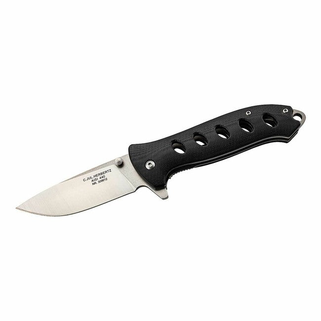 Herbertz One-Hand Folding Knife 8.7cm, Black, G10