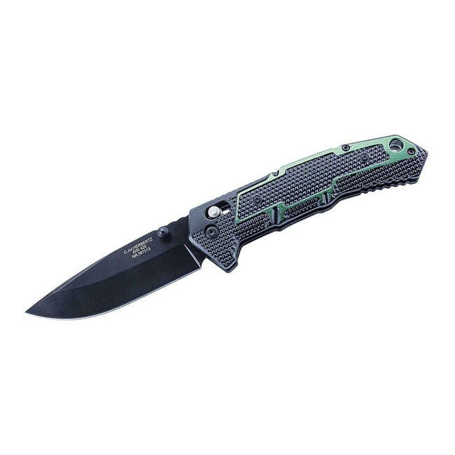 Herbertz Axis Lock ročaj z enim rokavom, črno-zeleni nož, aluminij, 9,4cm