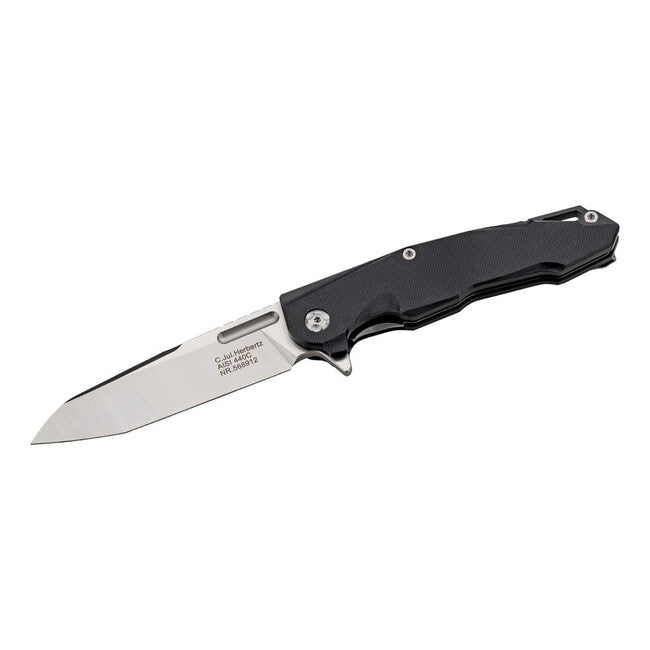 Herbertz enoročni žepni nož, teksturiran G10, črn, 9,7cm
