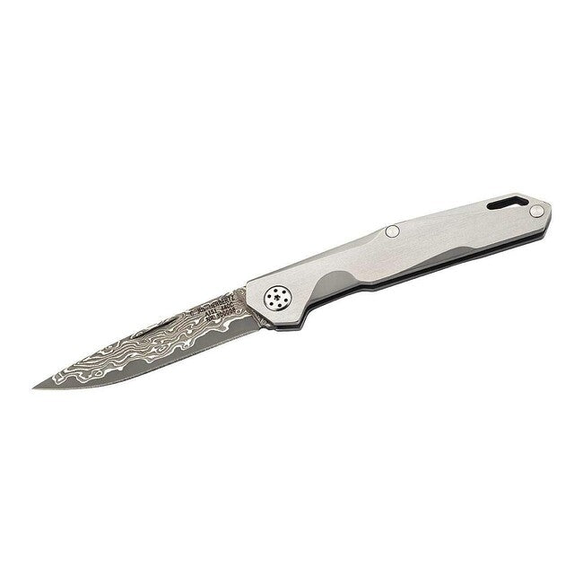 Herbertz Taschenmesser žepni nož za okoli vratu 6,2cm Damast, damaščna, mat nerjaveče jeklo