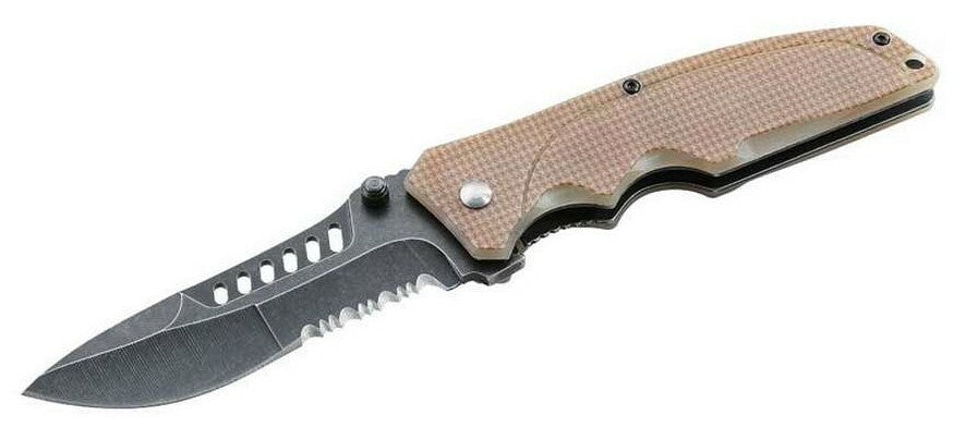 Herbertz TOP-Collection žepni nož G10 najlonski tok, pieskovo-rjava, 9,5 cm