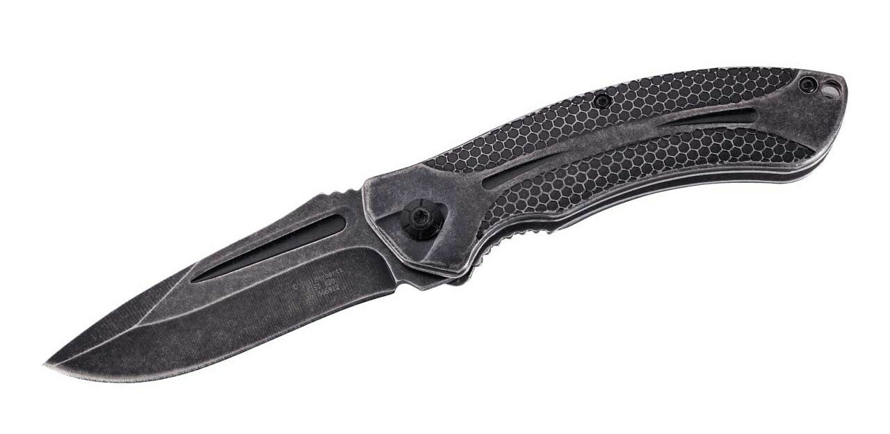 Herbertz celojeklen žepni nož, satasti vzorec, Stonewash, 8,6 cm