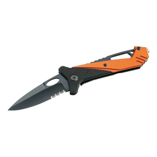 Herbertz žepni reševalni nož, črno-oranžen, G10, aluminijast, 8 cm