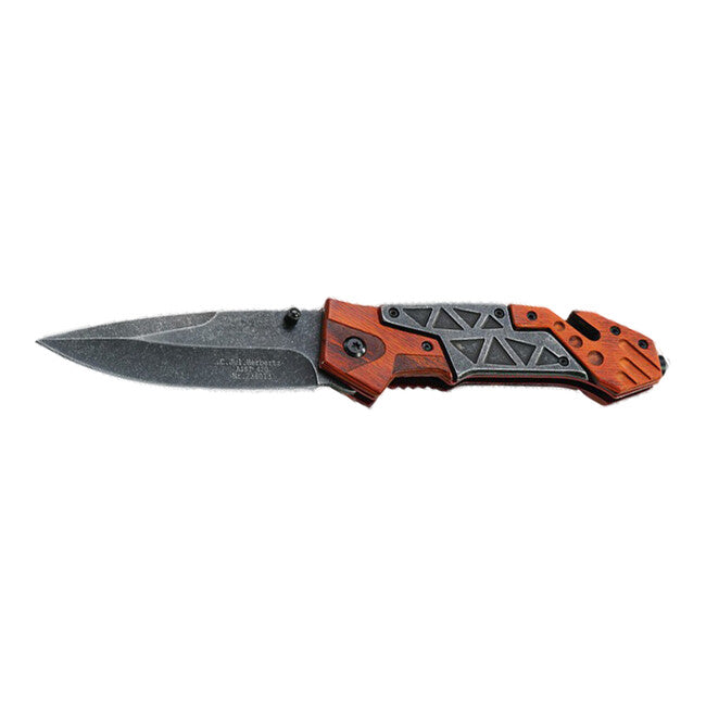 Herbertz reševalni nož, les Pakka, nerjavečee jeklo, Stonewash, 9,2 cm