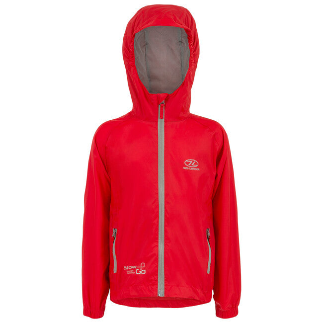 Highlander Stow and Go Kids nepremočljiva jakna za otroke, rdeča