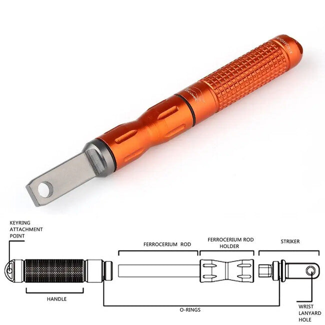DRAGOWA Tactical Redflame Αναπτήρας Τσέπης Αδιάβροχος Μαγνήσιου, Μαύρο