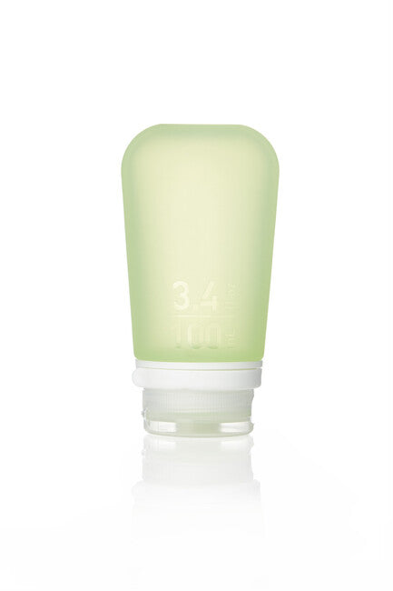Humangear GoToob+ silikonska potovalna steklenica/posoda 100 ml barve, zelena