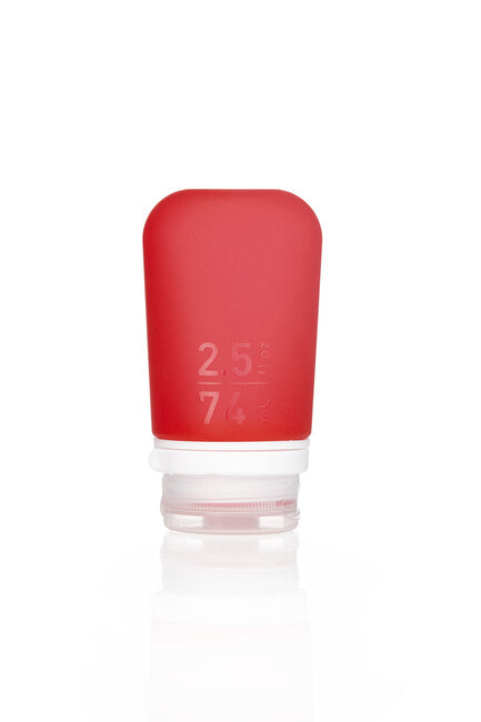 Humangear GoToob+ silikonska potovalna steklenica/posoda 74 ml, rdeča