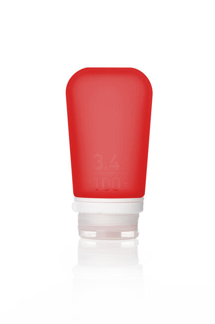 Humangear GoToob+ silicijska posoda za tekočine, rdeče barve, 100 ml
