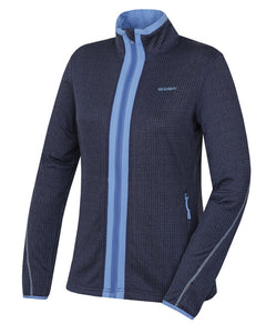 HUSKY Artic Zip ženski pulover z zadrgo, temno škrlatna/svetlo modra