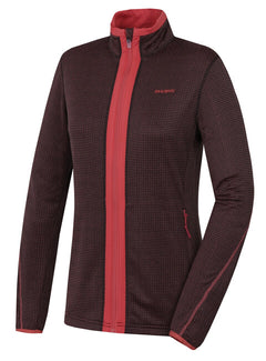 HUSKY Artic Zip ženski pulover z zadrgo, temno siva/vinsko rdeča