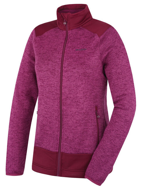 HUSKY Alan γυναικείο fleece πουλόβερ με φερμουάρ, σκούρο ματζέντα