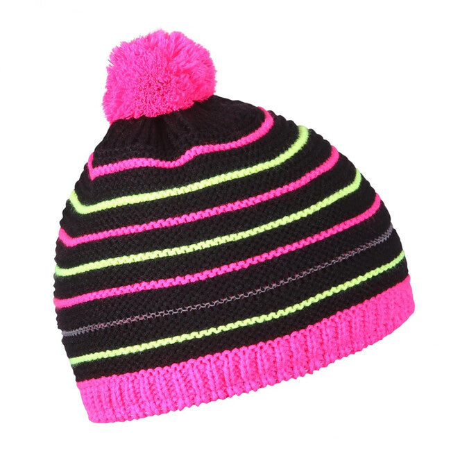 HUSKY Cap 34 kučma otroška, črna/neon rožnata