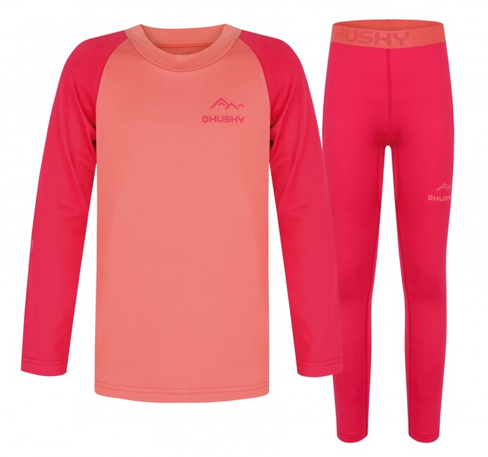HUSKY Active Winter Tombo Kids Thermal Underwear, Orange/Pink