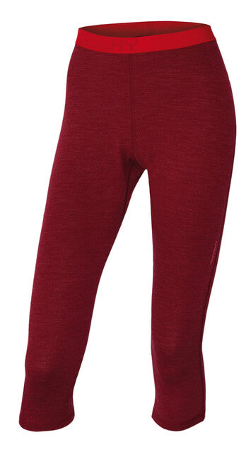 HUSKY Merino women's thermal underwear 3/4 trousers, dark brick