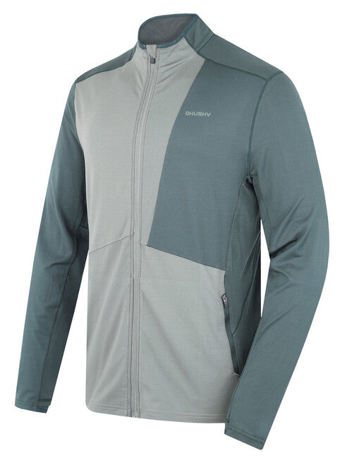 HUSKY Tarp moški pulover z zadrgo, black green/dk. grey green, M