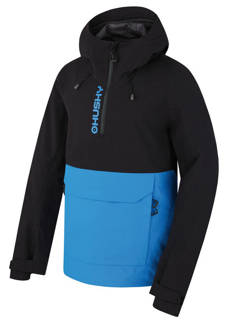 HUSKY Nabbi M softshell jakna za na prostem moška, črna/neon modra
