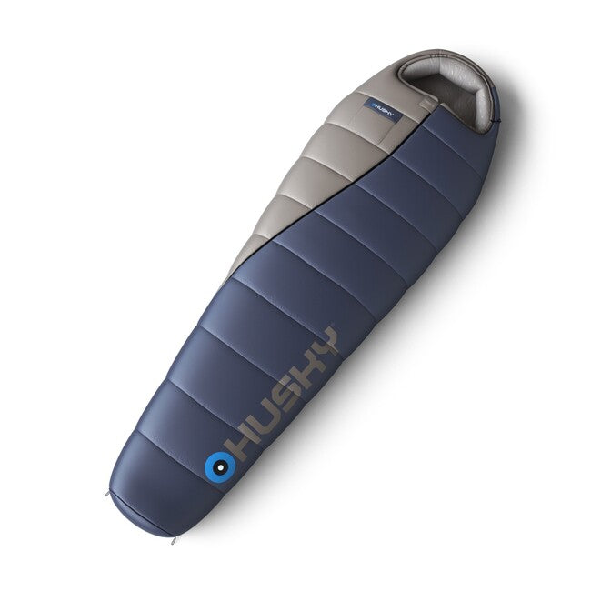 HUSKY Ember Synthetic Three-Season Sleeping Bag Long, Navy Blue/Grey