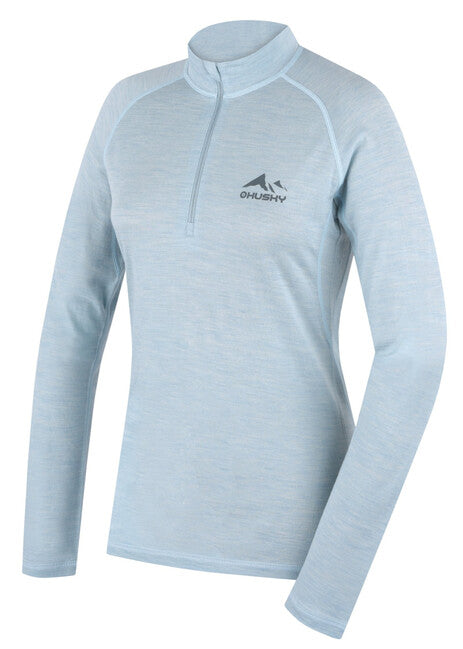 HUSKY Merino majica z dolgimi rokavi Merow termoperilo zadrga, svetlo menta, L